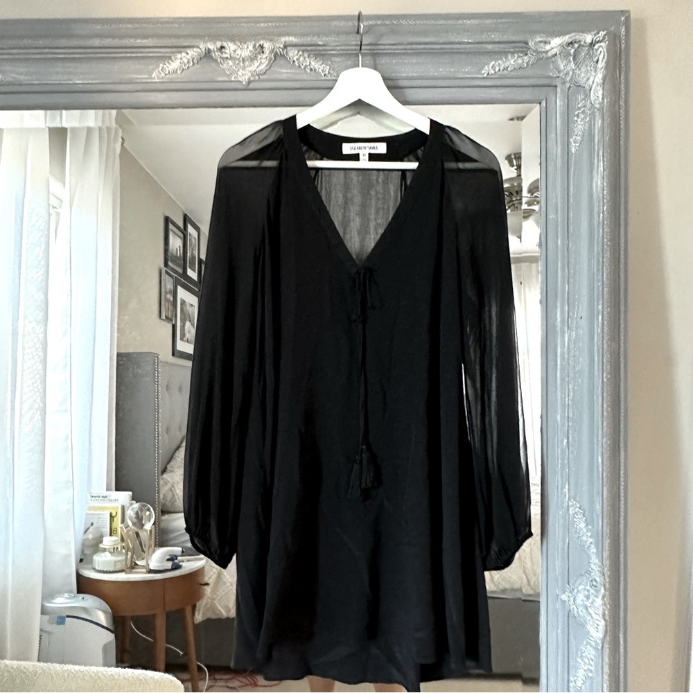 Elizabeth And James Silk Charlee Whimsigoth Romantic Black Mini Dress Xs